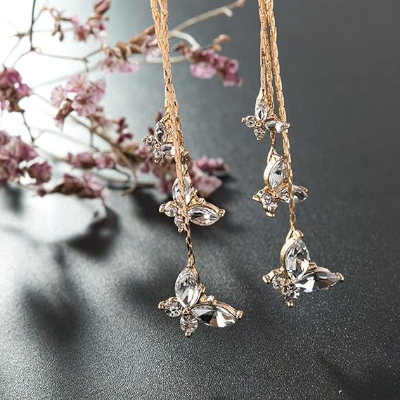 Palora's Diamond Butterfly Tassel Stud