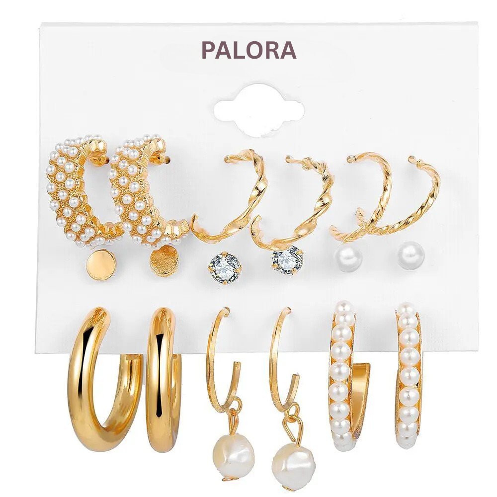 Luxe Pearl Hoops & Studs – Set of 9